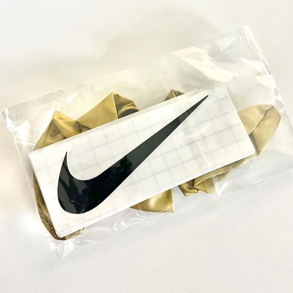 6 Count Nike Theme Latex Balloons Nike Check Decal Sticks With Gold Balloons